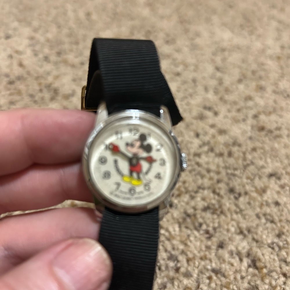 Mickey Mouse Black Strap Watch